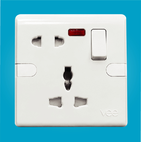13A–16A universal wall outlets designed for 220-250V AC (5 pin)